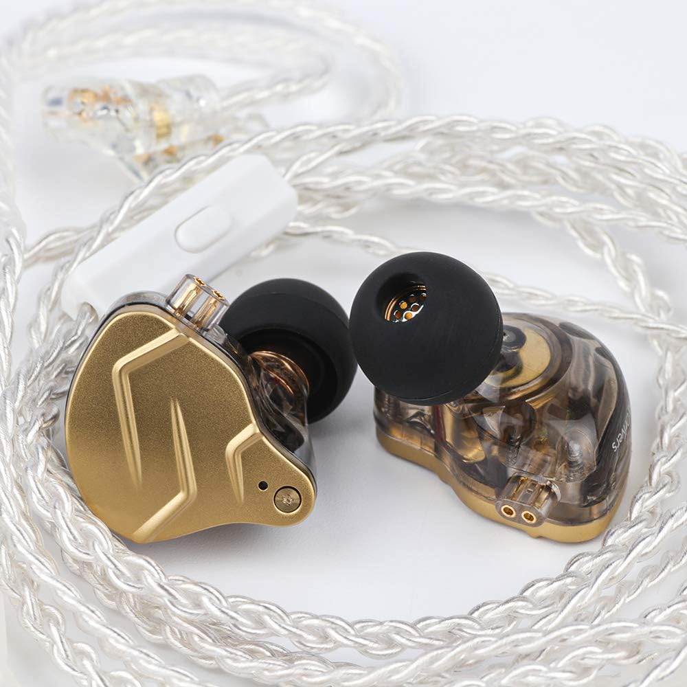 KZ ZSN Pro X Metal Bass Earphones 1BA+1DD Hybrid Technology HIFI In Ear Monitor - GOLD with Mic