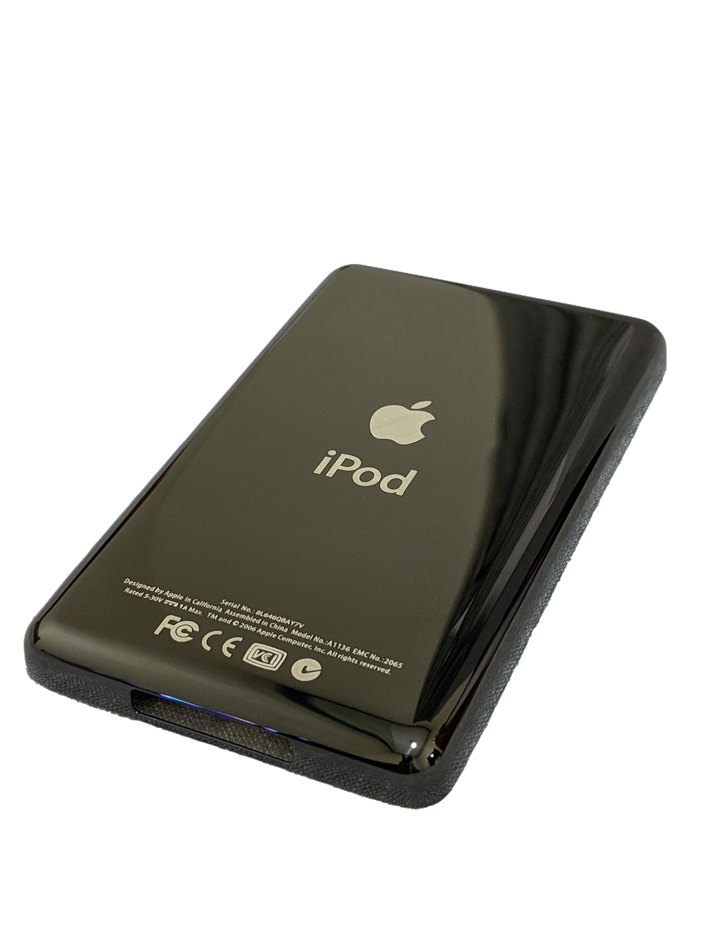 iPod Video / Classic Black Thin Rear Cover (No Storage Engraved)