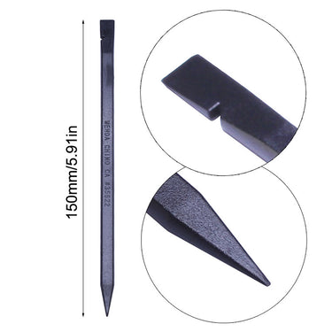 Plastic spudger tool for opening iPods, size and tip detail (150mm)